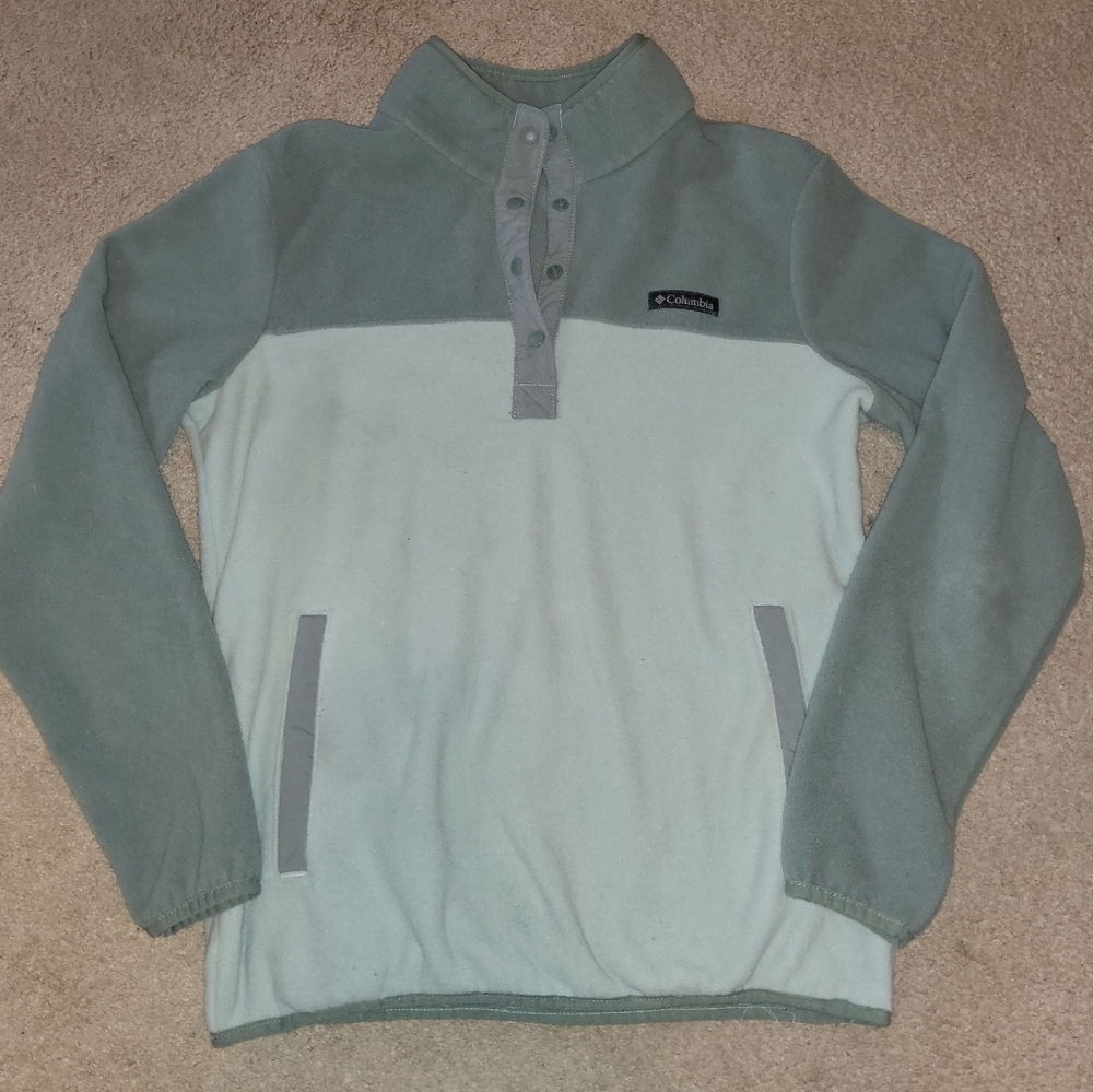 Columbia Sportswear Sage Green Fleece Pullover T Snap Women's Size Large